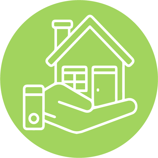 Pflege und Beratung Icon Pflege & Beratung: Hand hält Haus